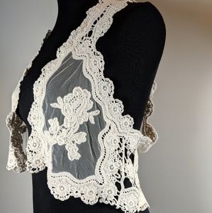 Roommates Lace and Crochet Vest Floral Flower Boho